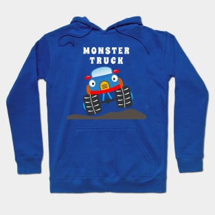 illustration of monster truck with cartoon style. Hoodie